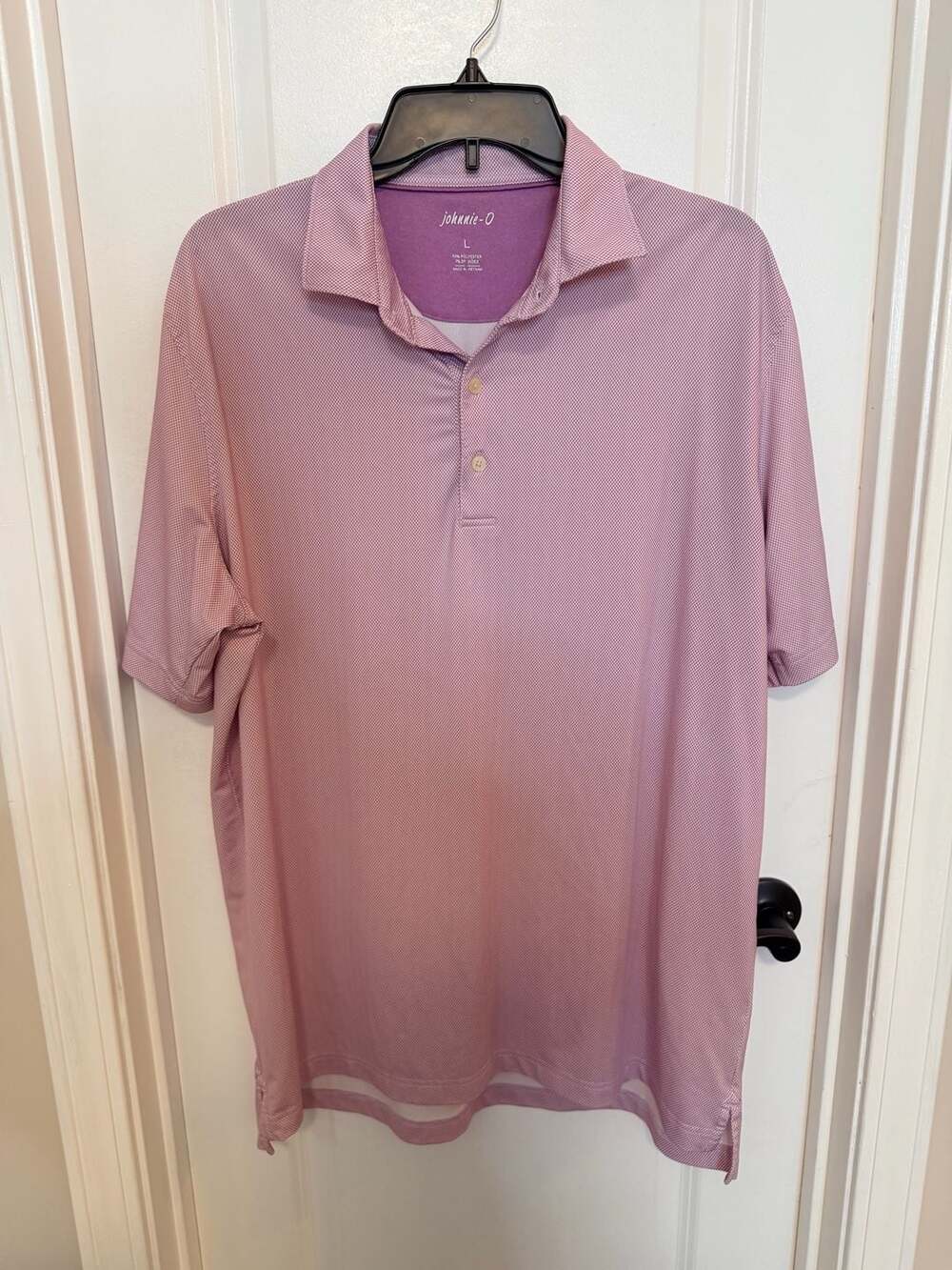 Johnnie-O Polo Size L Purple Print